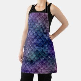 Delantal Diseño maravilloso de la Purpurina Mermaid