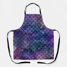 Delantal Diseño maravilloso de la Purpurina Mermaid