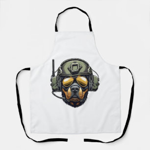 Delantal Diseño militar Rottweiler