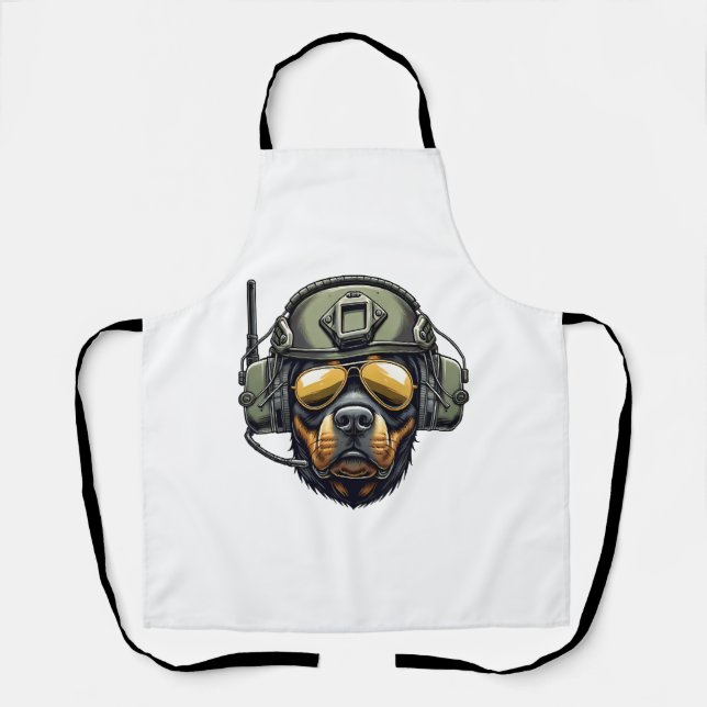 Delantal Diseño militar Rottweiler (Anverso)