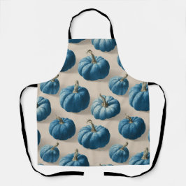 Delantal Diseño moderno de caída de calabaza azul