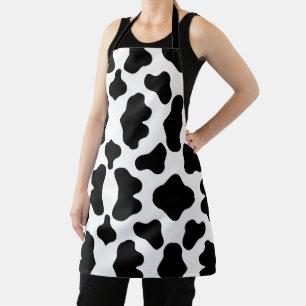 Delantal Diseño moderno de himen para vacas en blanco y neg