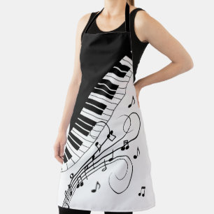Delantal Diseño musical de teclado de piano
