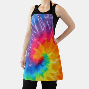 Delantal Diseño Neon Rainbow Retro Tie Dye