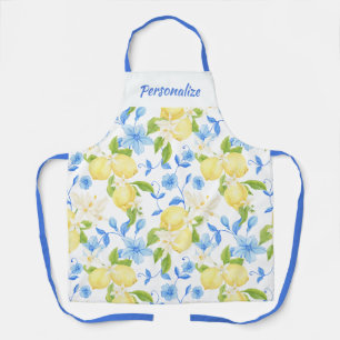 Delantal Diseño Personalizado de Fruta de Limón Amarillo Fl
