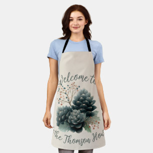 Delantal Diseño personalizado de la familia Pinecone Winter