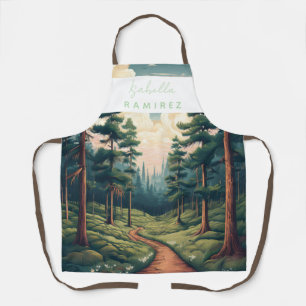 Delantal Diseño personalizado de rutas de bosques de pino c