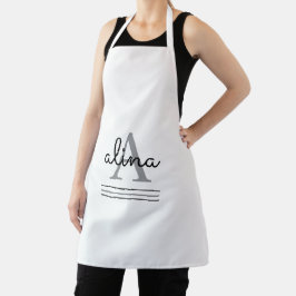 Delantal Diseño personalizado simple Monograma