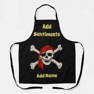 Delantal Diseño pirata editar y agregar texto, Apron