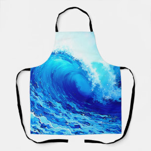 Delantal Diseño potente de la ola oceánica