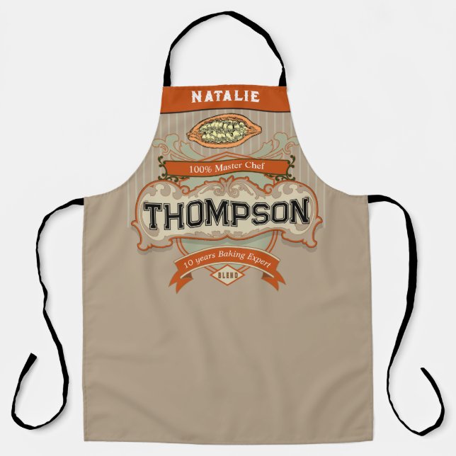 Delantal Diseño retro personalizado de Guay Rustic Chef Bak (Anverso)