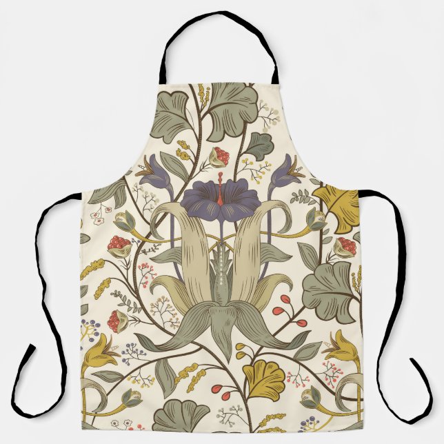 Delantal Diseño retro vertical sin fisuras. (Anverso)