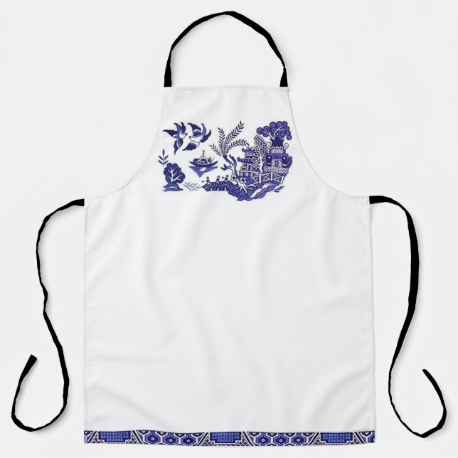 Delantal Diseño salvaje azul y blanco de China (Anverso)