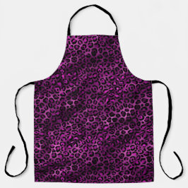 Delantal Diseño serie Leopardo morado y dorado 3