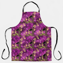 Delantal Diseño serie Leopardo morado y dorado 6