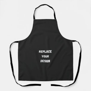 Delantal Diseño simple negro personalizado Agregar foto o t