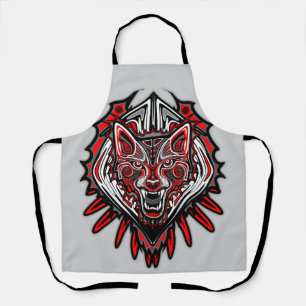 Delantal Diseño Totémico Tribal Haida de Lobo