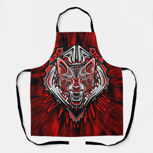 Delantal Diseño Totémico Tribal Haida de Lobo