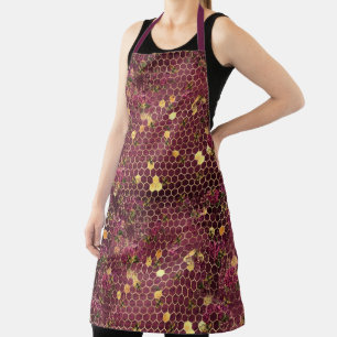 Delantal Diseño uno de la serie Burgundy Bee
