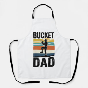 Delantal Diseño vectorial Bucket Dad Retro Baseball Padre_1