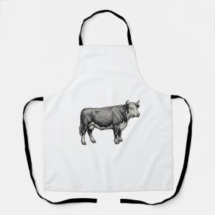 Delantal Diseño vectorial de bandera patriótica de vaca gra