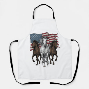 Delantal Diseño vectorial de caballos corriendo patrióticos