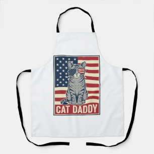 Delantal Diseño vectorial de gato patriótico Cat Daddy_1