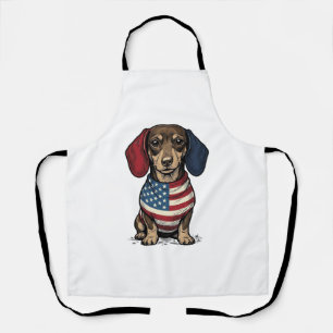 Delantal Diseño vectorial de grabado vintage de Dachshund p