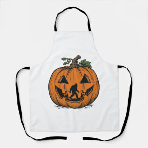 Delantal Diseño Vectorial de Halloween de Calabaza Bigfoot 