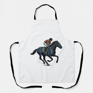 Delantal Diseño vectorial de jockey de carreras de caballos