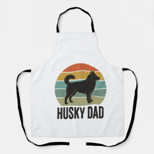 Delantal Diseño vectorial de perro retro Husky papá vintage