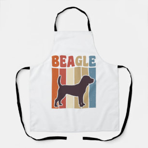 Delantal Diseño vectorial de raya retro de perro Beagle vin