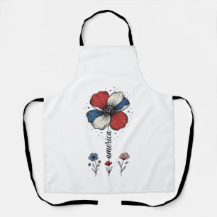 Delantal Diseño vectorial vintage floral patriótico América