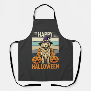 Delantal Diseño Vintage de Calabaza de Halloween de Golden