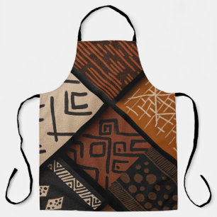 Delantal diseños de cultura africana en formas diagonales