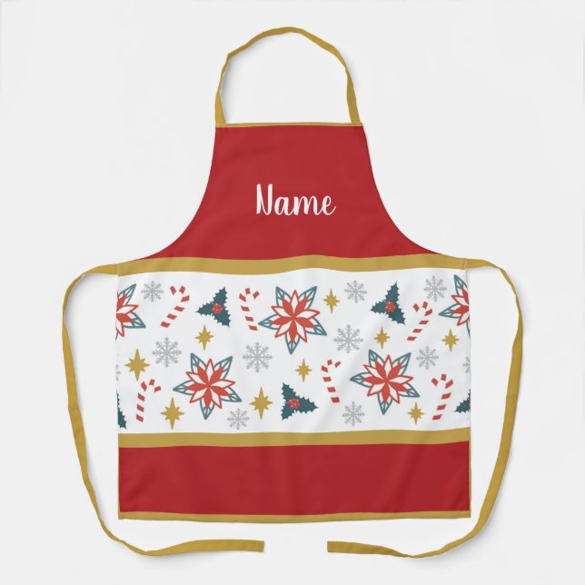 Delantal Diseños de Navidad Personalizados (Anverso)