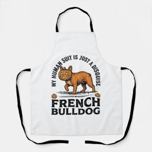 Delantal Disfraz de camisa de calabaza de Bulldog francés d