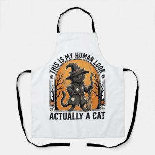 Delantal Disfraz de gato de Halloween divertido camiseta de