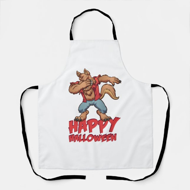 Delantal Disfraz de Halloween Dabbing Werwolf Halloween (Anverso)