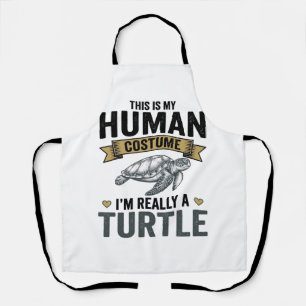 Delantal Disfraz Divertido de Tortuga Diseño de Grabado Vin