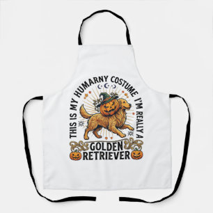 Delantal disfraz humano de Halloween Golden Retriever Calab