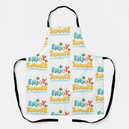 Delantal Disfrutar del Ilustracion de texto de verano