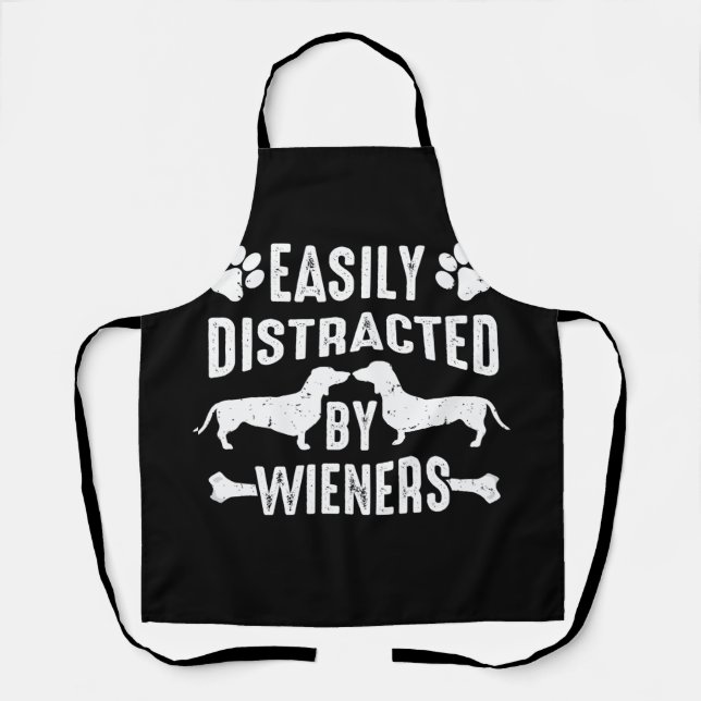 Delantal Distraído Fácilmente Por Wieners Dachshund Dog (Anverso)