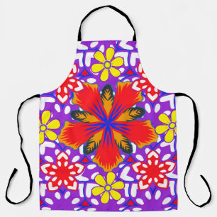 Delantal Ditsy lindo patrón floral sin costuras en blanco, 