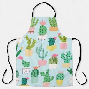 Delantal Diversidad de cactus, fondo vintage sin costuras.