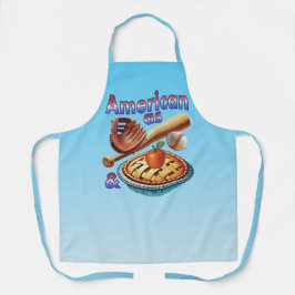 Delantal Diversión Americana como el Béisbol y la Tarta de 