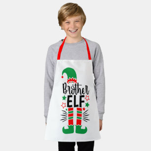 Delantal Diversión de Elf Family   Hermano Rojo y Verde Elf