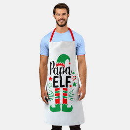 Delantal Diversión de Elf Family | Red and Green Papa Elf