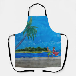 Delantal Diversión en el Sun Run All-Over Print Apron