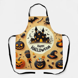 Delantal Diversión espeluznante de Halloween feliz mezcla y